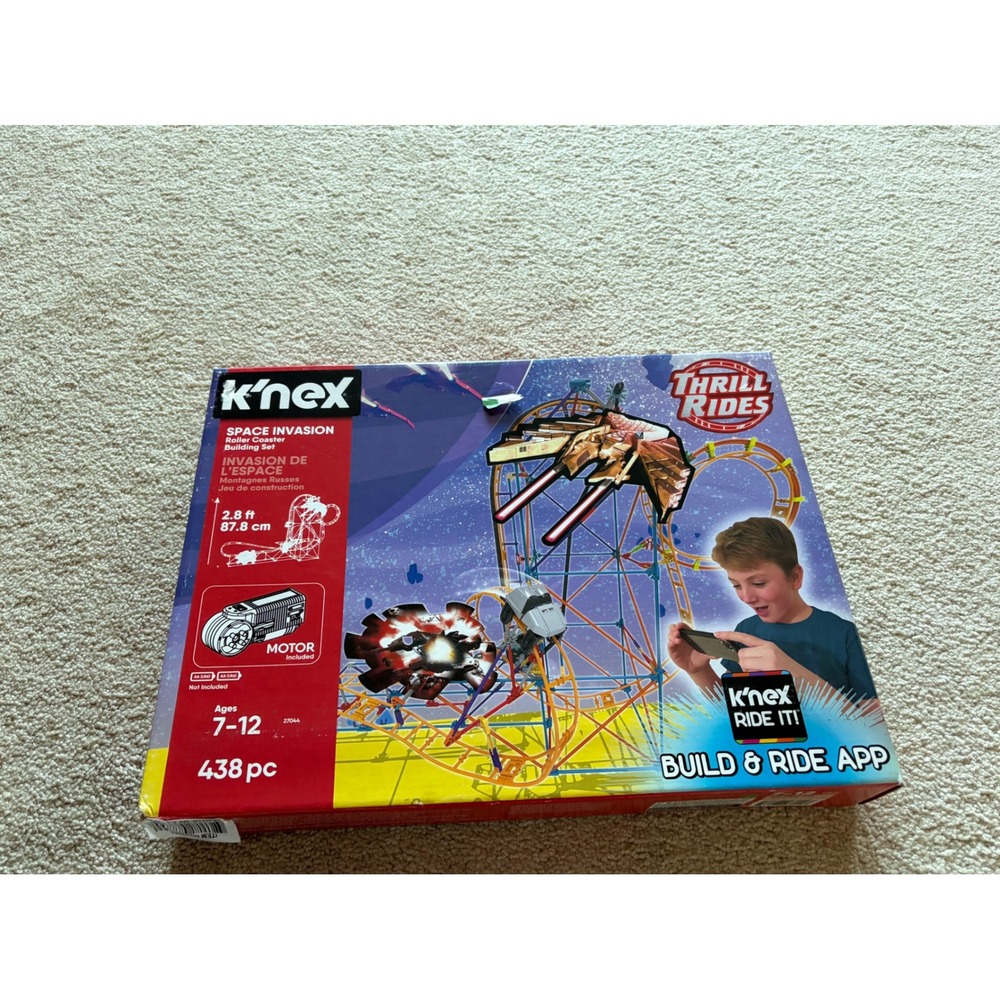 K'NEX Space Invasion Roller Coaster Building Set 27044 Thrill Rides 438pc Motor